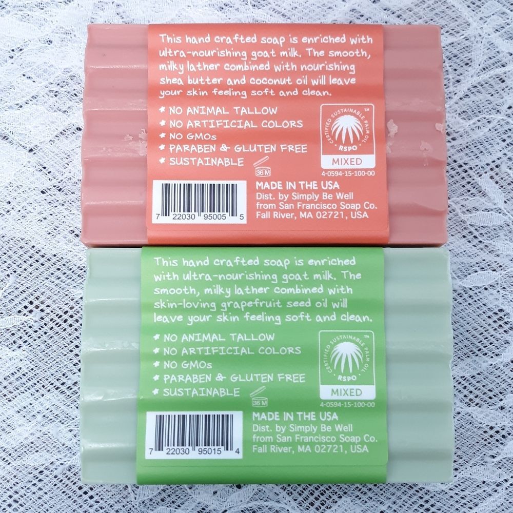 6 Goat Milk Bar Soap Clean Caprine Simply Be Well Jabara Fruit Papaya red green - Picture 13 of 14